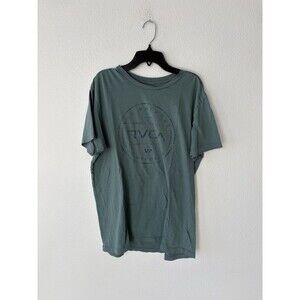 RVCA Men's Short Sleeve Graphic T-Shirt Green Size Large Vintage Wash